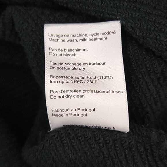 Maison Kitsune Women's Black Kool Fox Pullover Sweatshirt Small | FLAW - Picture 10 of 12